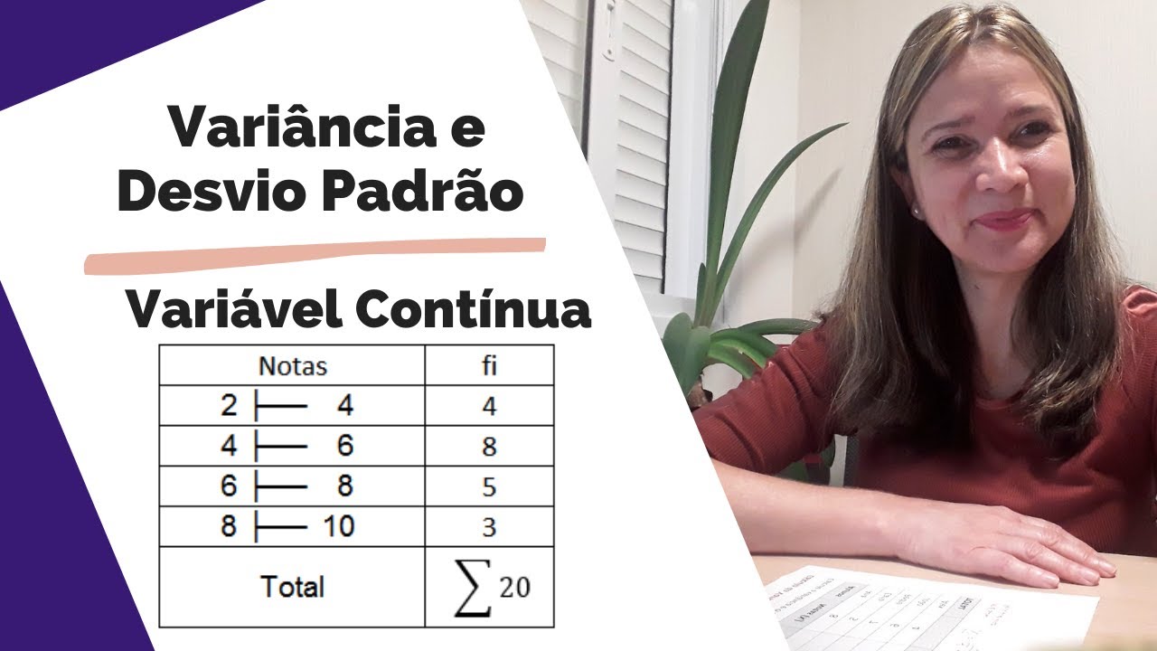 AULA 12 - Variância e Desvio Padrão Variável Contínua | Estatística