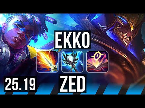 EKKO vs ZED (MID) | 18/1/0, Legendary | KR Master | 25.19