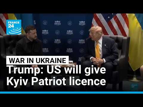 Trump says the U.S. will give license to Ukraine to produce Patriot defense systems