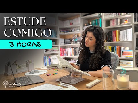 Estude comigo em TEMPO REAL (3 horas) #407 | Study with me | Laura Amorim