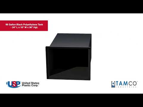 66 Gallon Black LLDPE Rectangular Tamco® Heavy-Duty Tank with