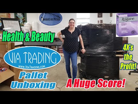 Via Pallet Unboxing - Health & Beauty Products - A huge Score Rogaine - 4x's the profit - Reselling