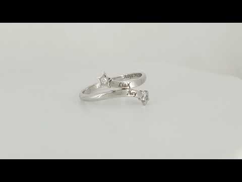 וידאו של טבעת כוכבים זהב ויהלומים לחריטת שמות