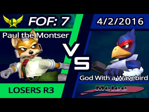 Paul the Monster (Fox) vs. God with a Wavebird (Falco) | SSBM Top 24 LR3 | FoF7