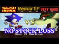 Smash Remix Classic Mode Remix 1P Gameplay With Sonic VERY HARD No Stock Loss