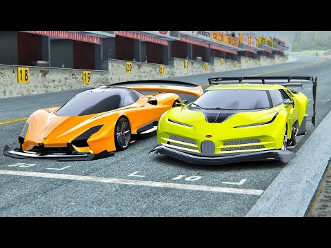 Bugatti EB110 Hommage GTR  vs SSC Tuatara GTR - Drag Race