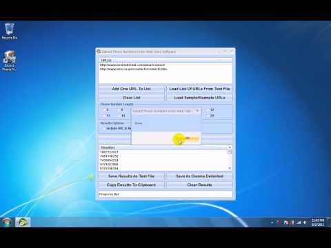 Extract Phone Numbers From Web Sites Software