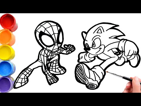 🔴🔴Drawings of the Marvel's SPIDEY and His Amazing Friends Vs SONIC | SONIC & Spider-Man