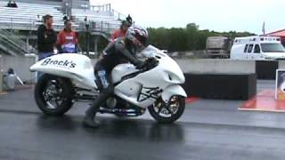 preview picture of video '7 second all motor Brocks Hayabusa grudge bike drag racing AMA 2010'