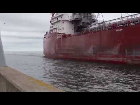 Thunder Bay - Cargo Ship Sighting - Passing under Lift Bridge
