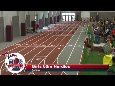 MITS 2017 Girls 60m Hurdle Prelims Heat 3