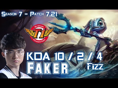 SKT T1 Faker FIZZ vs TALIYAH Mid - Patch 7.21 KR Ranked