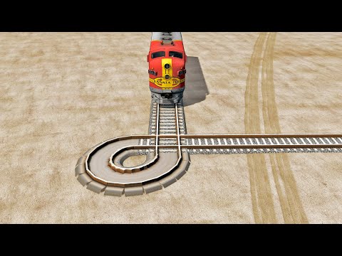 Trains vs Sharp Turn – BeamNG.Drive
