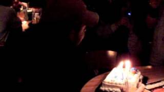 Cody Purvis Birthday At Applebee while D Law sings Chasin That Neon Rainbow 013012