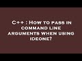 C How To Pass In Command Line Arguments When Using Ideone