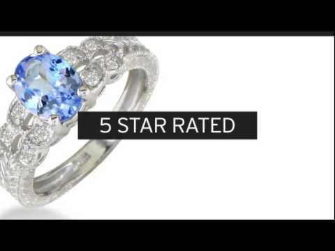 Beautiful 1 1/2ct Tanzanite and Diamond Ring in 10k White Gold - SuperJeweler.com