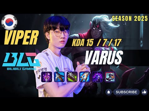 BLG Viper VARUS vs APHELIOS ADC - Patch 25.24 KR Ranked | lolrec