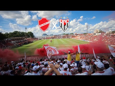 1, 2, 3 o Atlético é freguês. Torcida do Vila Nova no jogo Vila Nova x Atlético Go pelo Goianão 2024