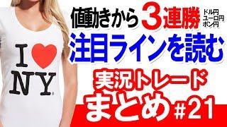 【３通貨同時】値動きから見えてくる、注目ラインを見つけよう！実況バイナリーオプション（エントリー編 0312）#21