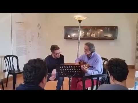 Master Class -Roland Dyens -A student of guitar plays original arrangement of Gianluca Marino-
