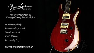 Video thumbnail for PRS SE STANDARD 24 Vintage Cherry Electric Guitar by Bonners Guitar Store
