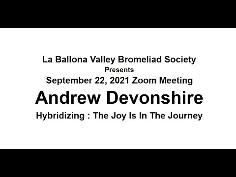 LBVBS Zoom Meeting  September 2021 - Andrew Devonshire