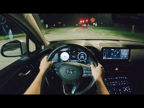 2021 Hyundai Santa Fe Hybrid Limited - POV Night Drive (Binaural Audio)