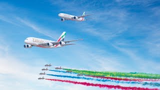 Epic Flypast at the 2023 Dubai Airshow with A380 and 777 | Emirates