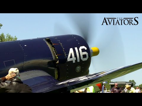 The spectacular sound of a Vought F4U Corsair (Startup, Take-off, Fly-by)