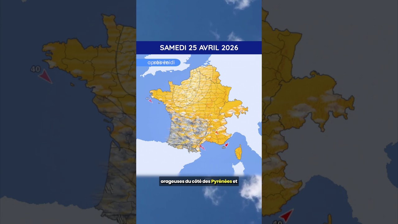 Météo du Samedi 25 au Lundi 27 Avril 2026