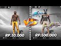 review akun harga rp50.000 vs rp500.000