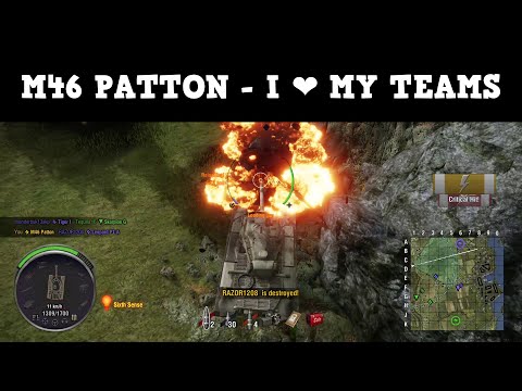 M46 Patton "I ❤️ MY TEAMS" Gameplay at "Fisherman's Bay" map | XBOX ONE | WoT Console