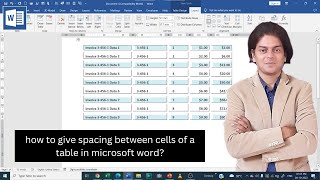 how to give spacing between cells of a table in Microsoft word?