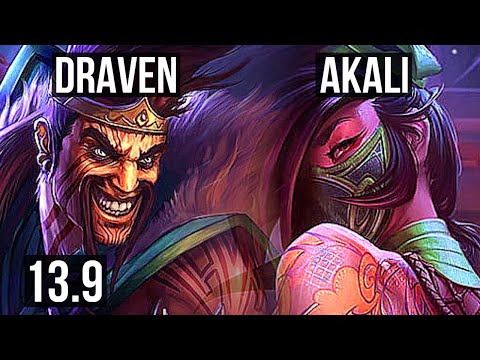DRAVEN vs AKALI (MID) | 3.1M mastery, Quadra, Legendary | TR Diamond | 13.9