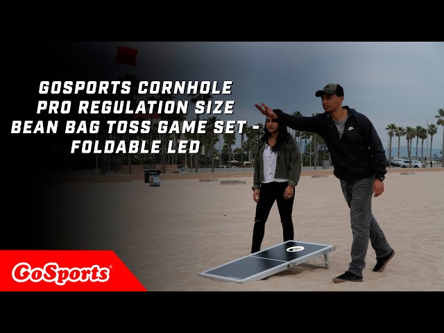 Vídeo relacionado con GoSports Cornhole Pro - Juego de Lanzamiento de puf de tamaño reglamentario (Negro)