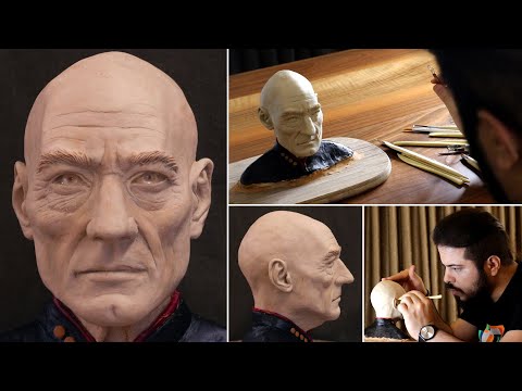 Sculpting in Clay - Captain Picard - Timelapse