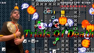 JUEGO y SUPERO El Nivel Mas DIFICIL En La HISTORIA De Mario Maker ☠️TRIALS OF DEATH☠️ by: Braden