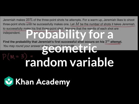 Probability For A Geometric Random Variable Video Khan Academy