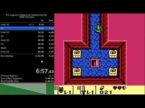Link's Awakening DX 100% Glitchless Speedrun in 1:47:08