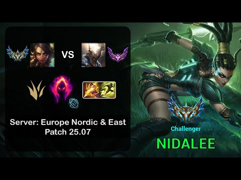 Nidalee Jungle vs Pantheon - EUNE Challenger - Patch 25.07