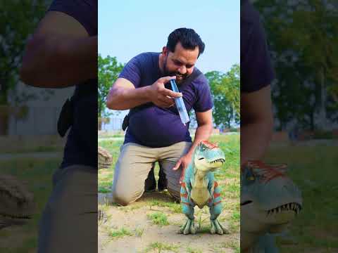 T-Rex dinosaur and Raptor Dinosaur made bigger using chemical In Jurassic World | Dinosaur Point