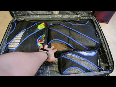 Part of a video titled Bagail Packing Cubes Travel Luggage Packing Organizers ...