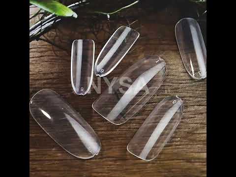 Nysa almond shaped natural false nail tips for women's trans...