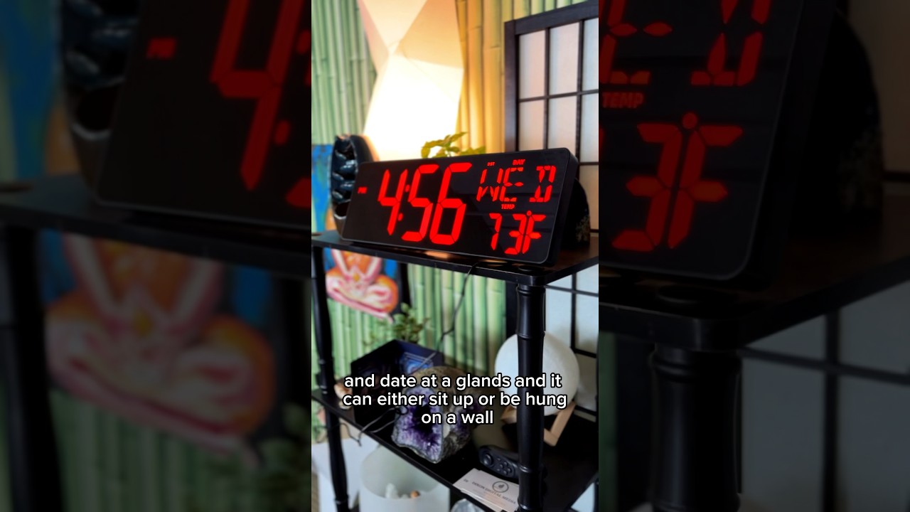 XREXS digital clock is perfect as a large wall clock for our podcast studio