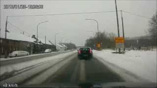 preview picture of video '20.01.2013 - Elouges / Dour vers Mons - routes enneigées - test caméra voiture - carcam'