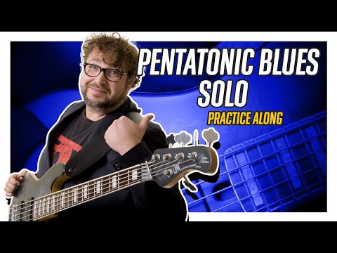 PENTATONIC Blues Solo Practice Along for All Instruments - Electric Bass Lesson - Let's Practice!