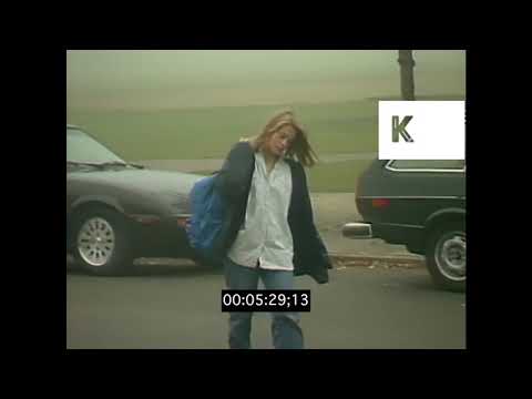 1980s USA, American High School, Teenagers Arriving for Class