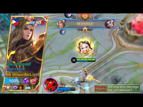 MANIAC!! LANCELOT GOD MODE WITH THIS INSANE DAMAGE BUILD 🔥 + ULTRA FAST HAND SATISFYING DASH ⚡️