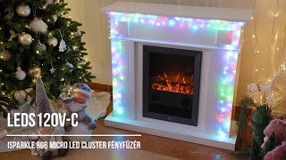 Vonkajší svietiaci reťazec cluster 120 micro RGB LED iSPARKLE SMART ovládanie aplikáciou, 3m