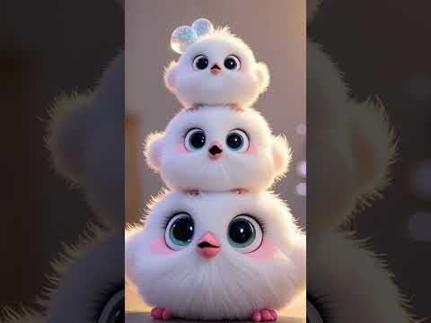 Mignons petits animaux empilés